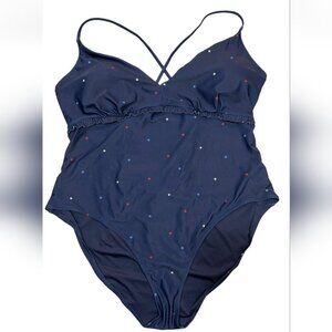 Old Navy Red Blue White Stars One Piece Swimsuit - Size 3X NWT